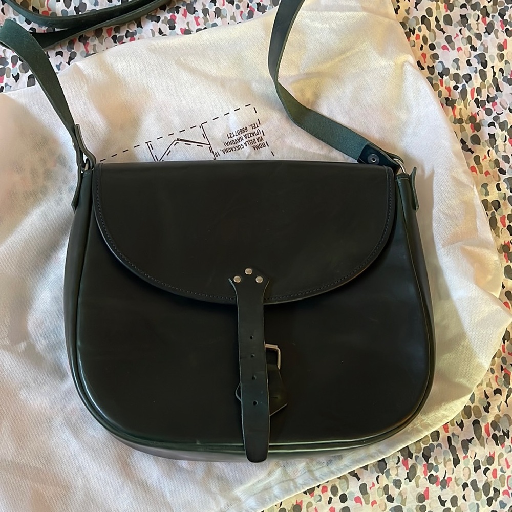 Leather crossbody saddle bag